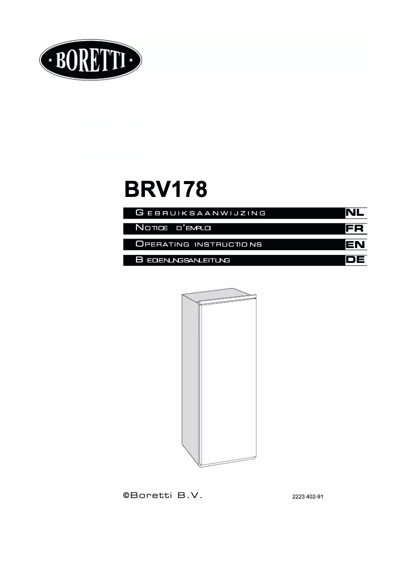 Page 1 of the manual User Manual Boretti BRV 178