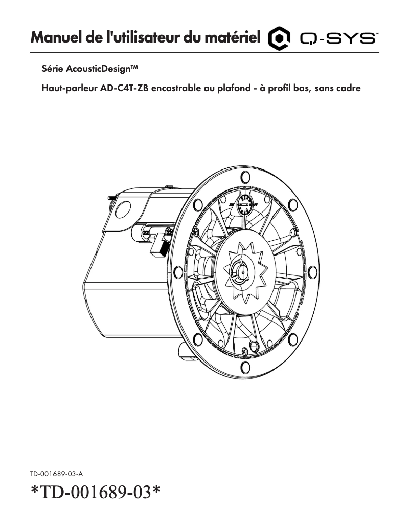 Page 1 de la notice Manuel utilisateur QSC AD-C4T-ZB