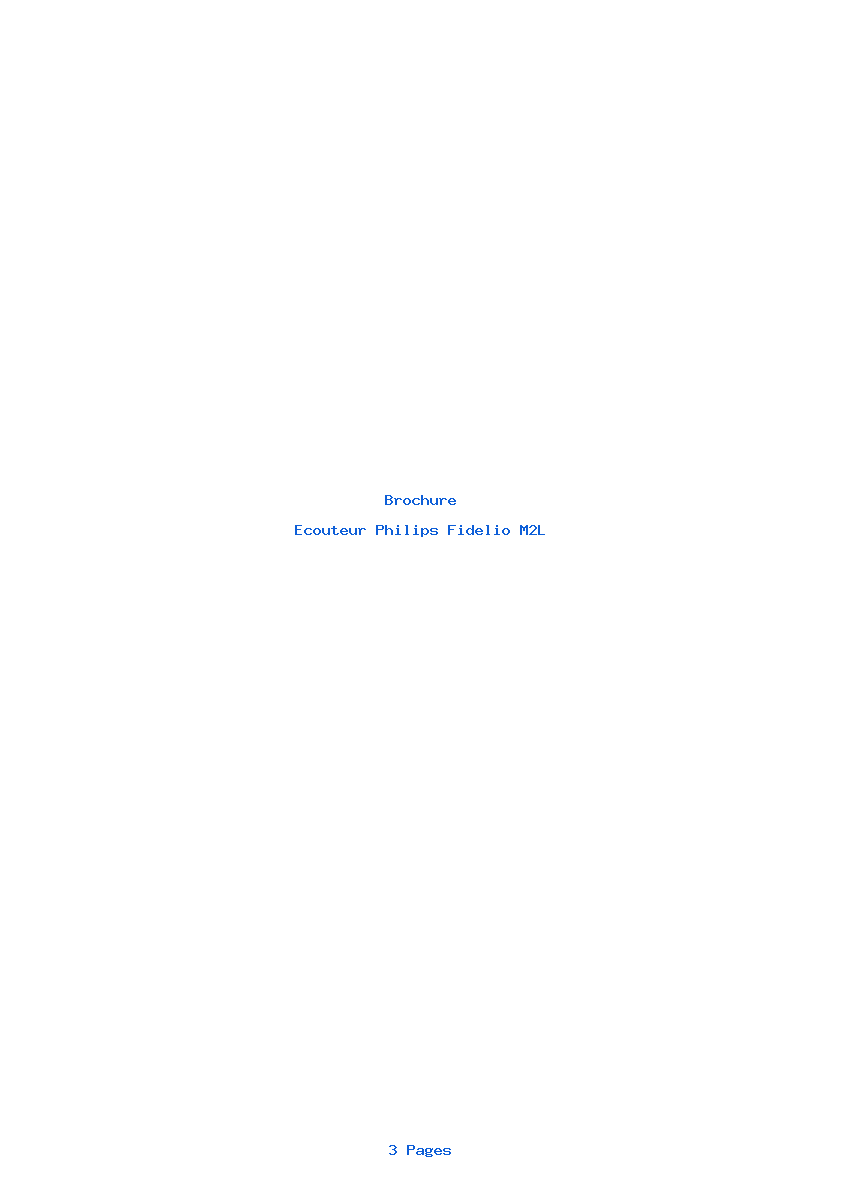 Page 1 de la notice Brochure Philips Fidelio M2L
