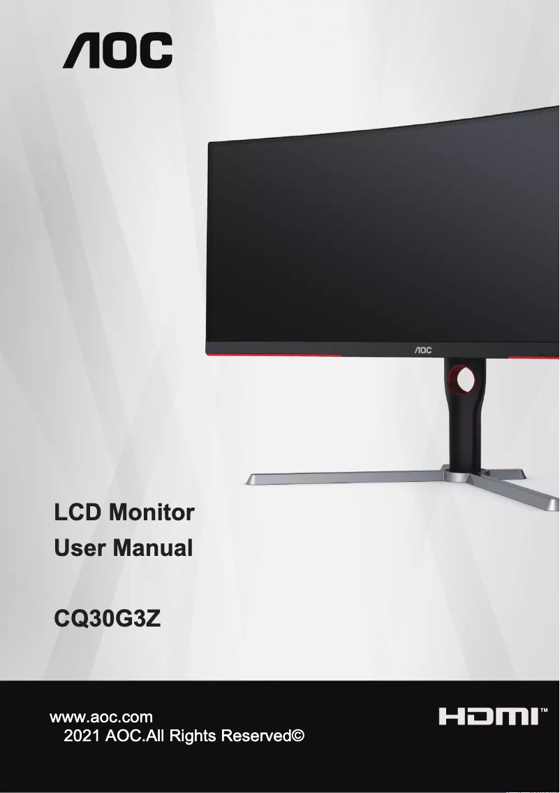Página 1 del manual Manual de usuario AOC CQ30G3Z
