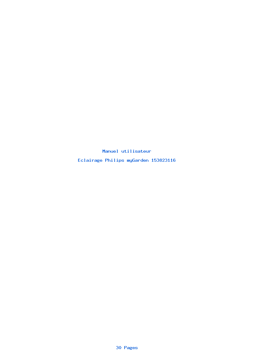 Page 1 de la notice Manuel utilisateur Philips myGarden 153823116