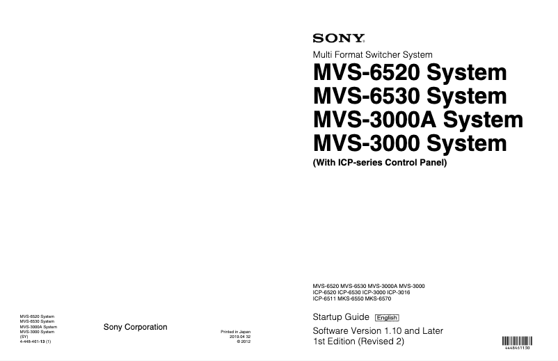 Page 1 of the manual User Manual Sony MKS-6570