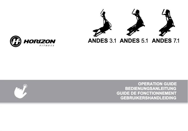 Page 1 of the manual User Manual Horizon Fitness Andes 7.1