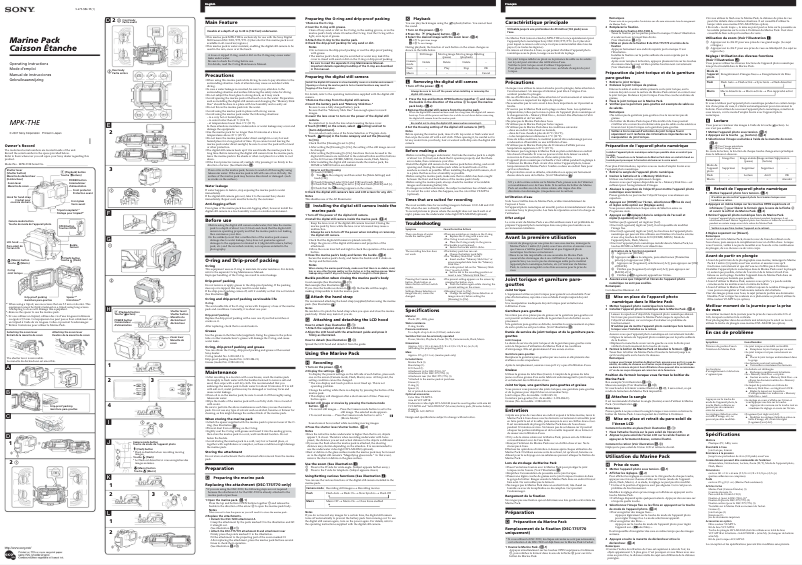 Page 1 de la notice Manuel utilisateur Sony MPK-THE