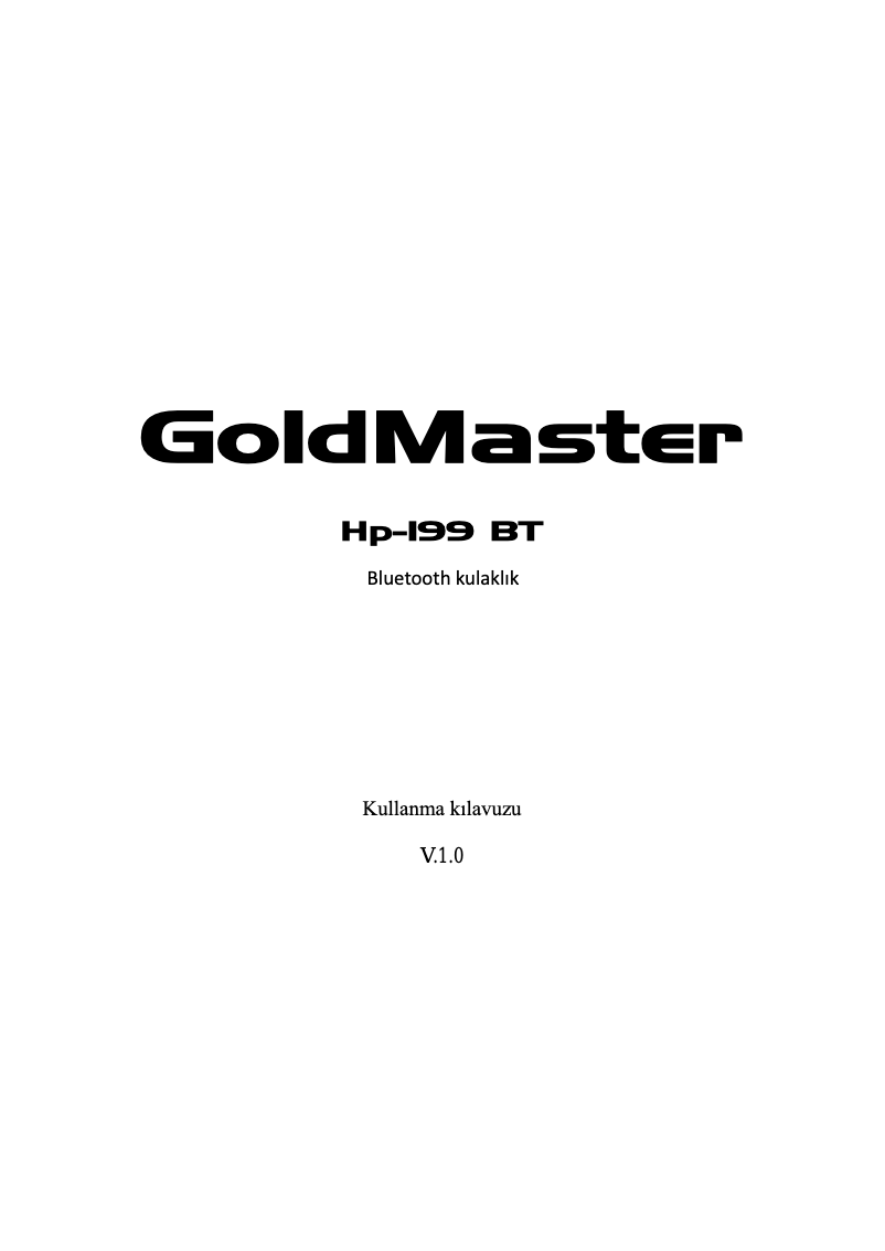 Page 1 de la notice Manuel utilisateur GoldMaster HP-199 BT