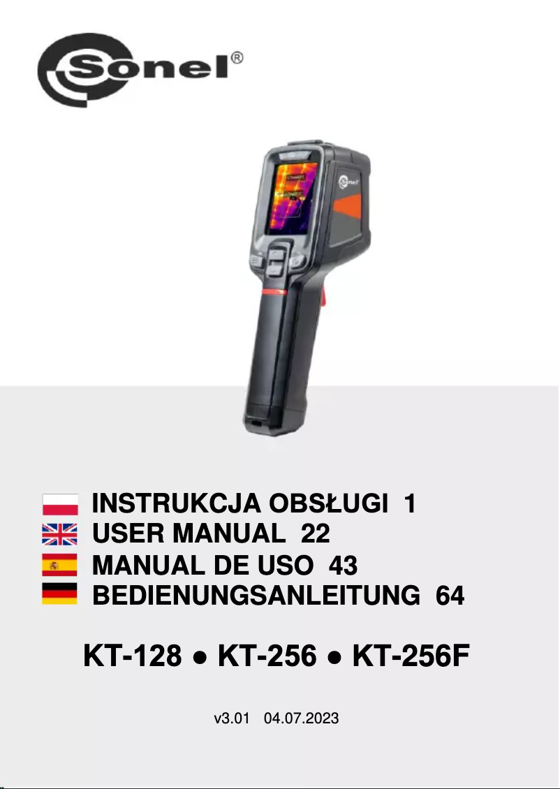 Page 1 de la notice Manuel utilisateur Sonel KT-128