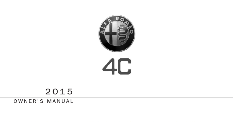 Página 1 del manual Manual de usuario Alfa Romeo 4C Coupe (2015)