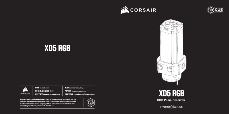 Page 1 de la notice Guide de démarrage rapide Corsair XD5 RGB