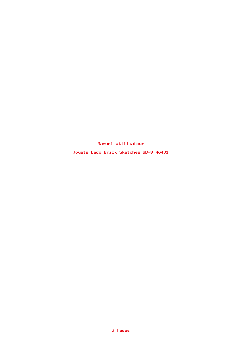 Page 1 de la notice Manuel utilisateur Lego Brick Sketches BB-8 40431