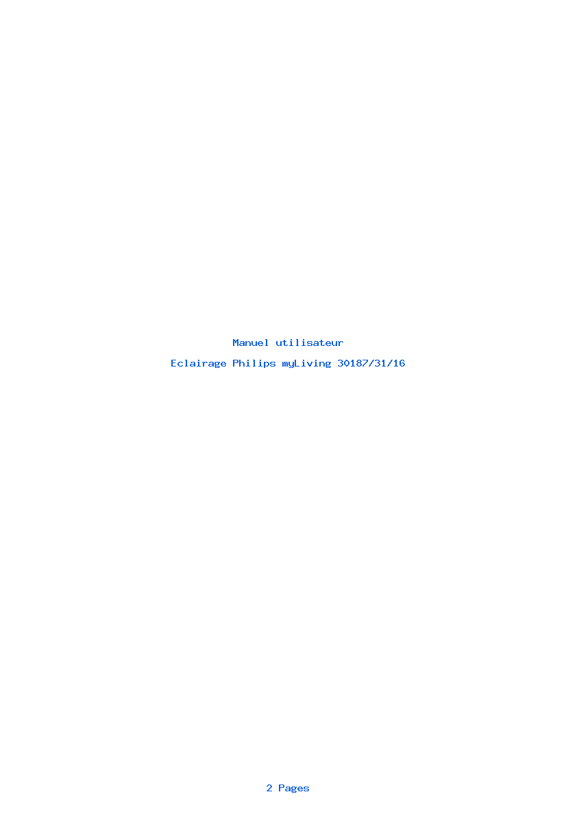 Page 1 de la notice Manuel utilisateur Philips myLiving 30187/31/16