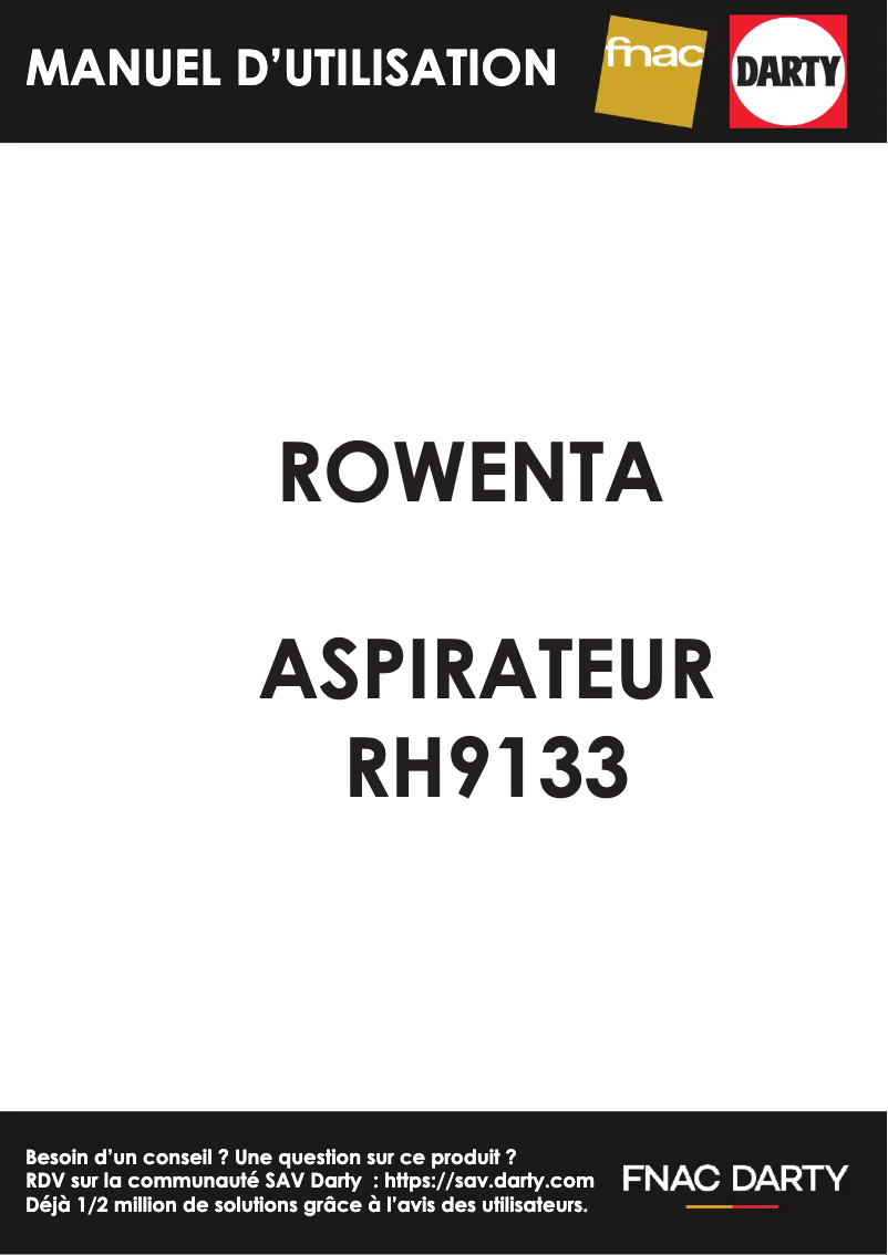 Page 1 de la notice Manuel utilisateur Rowenta Air Force Serenity RH9133