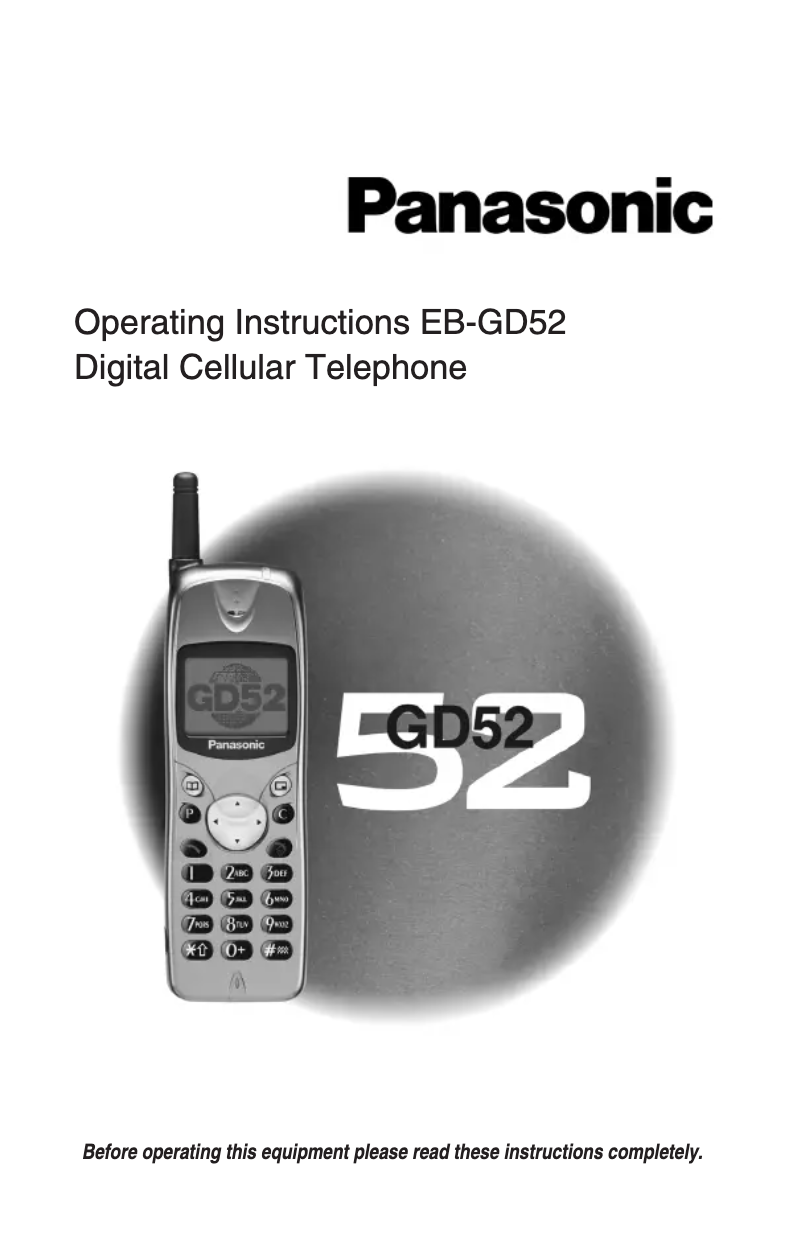 Página 1 del manual Manual de usuario Panasonic GD52