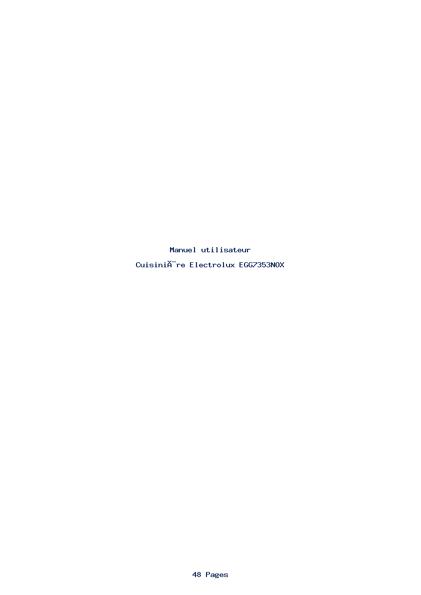 Page 1 de la notice Manuel utilisateur Electrolux EGG7353NOX