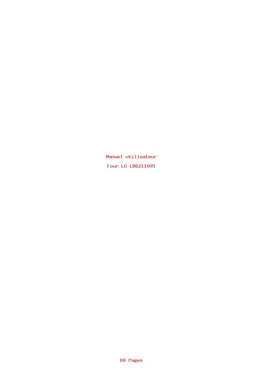 Page 1 de la notice Manuel utilisateur LG LB621100S