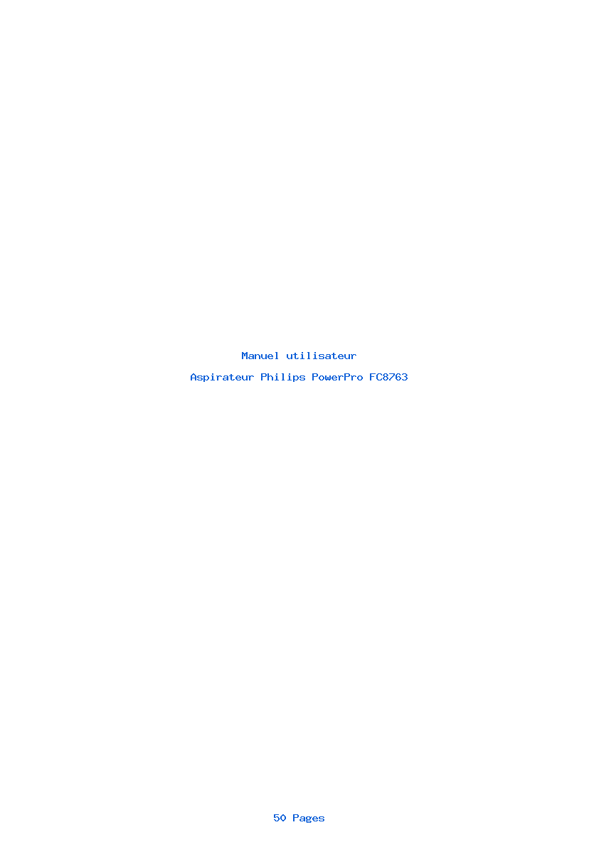 Page 1 de la notice Manuel utilisateur Philips PowerPro FC8763