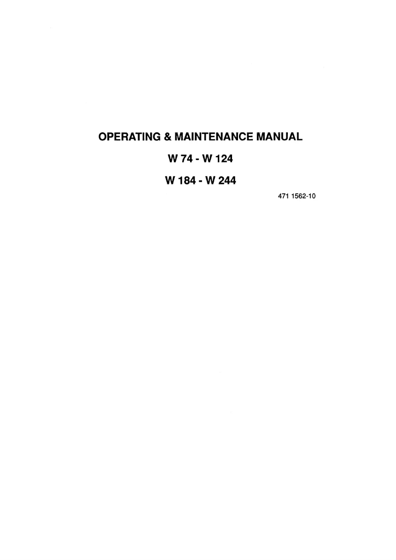 Page 1 de la notice Manuel utilisateur Wascomat W 124