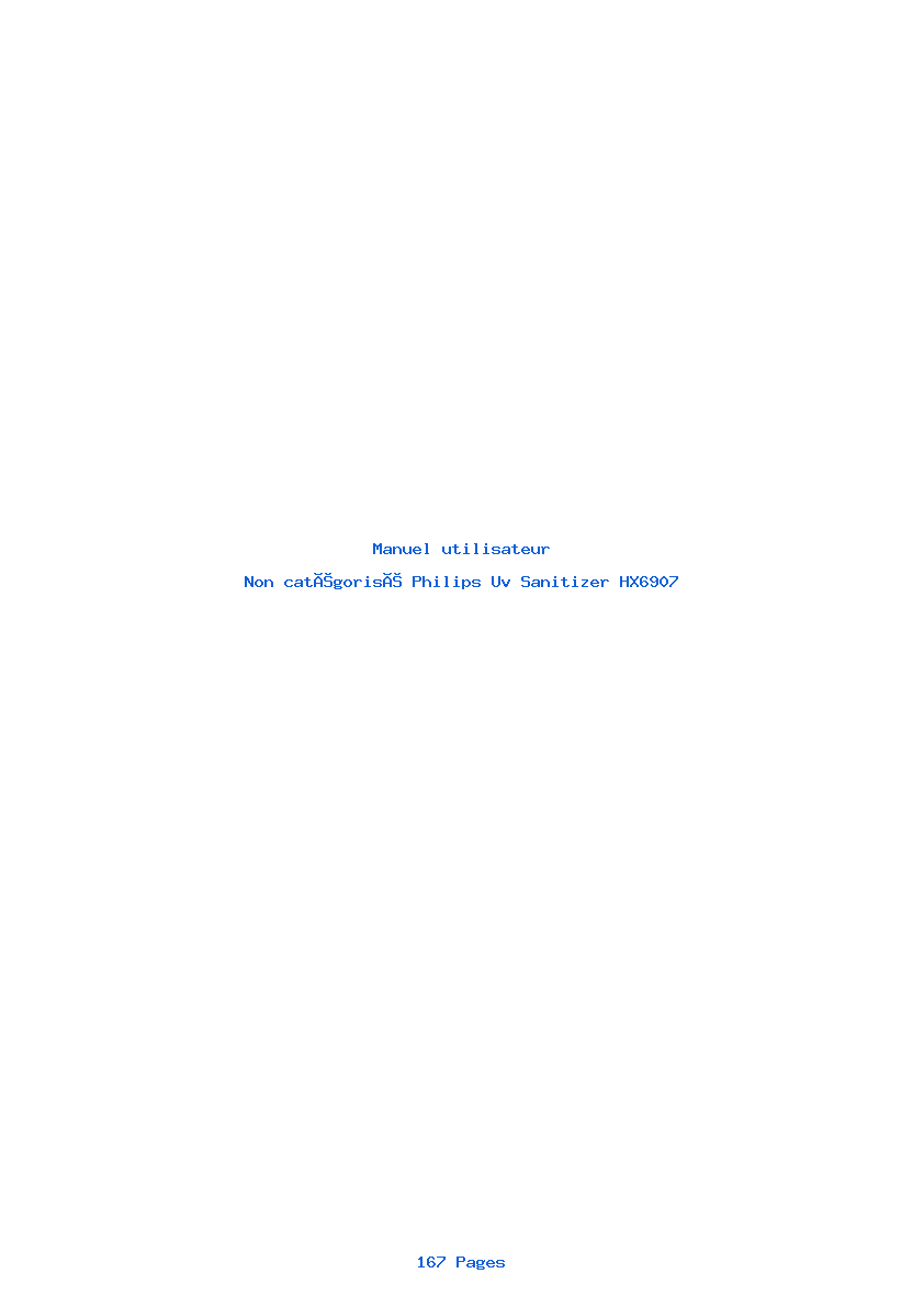 Page 1 de la notice Manuel utilisateur Philips Uv Sanitizer HX6907