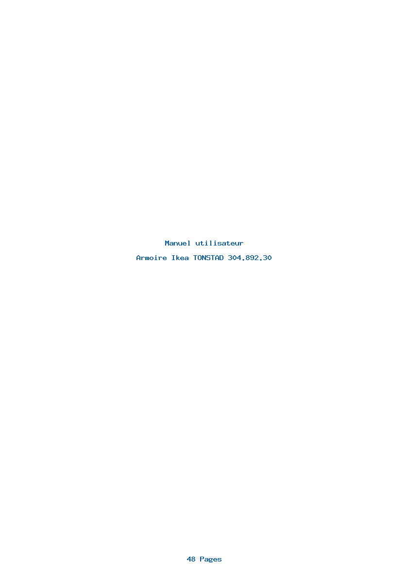 Page 1 de la notice Manuel utilisateur Ikea TONSTAD 304.892.30