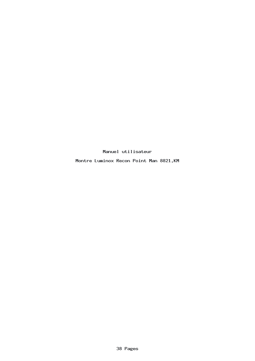 Page 1 de la notice Manuel utilisateur Luminox Recon Point Man 8821.KM