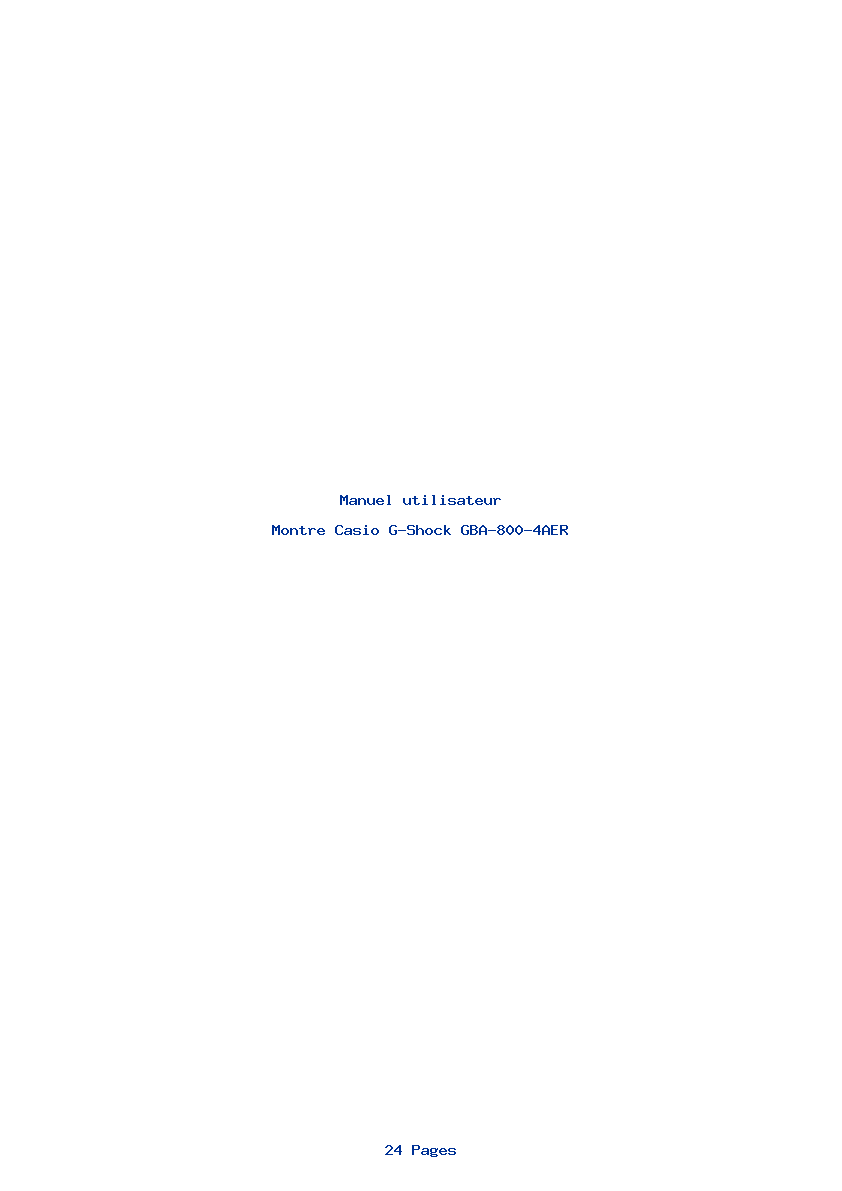 Page 1 de la notice Manuel utilisateur Casio G-Shock GBA-800-4AER