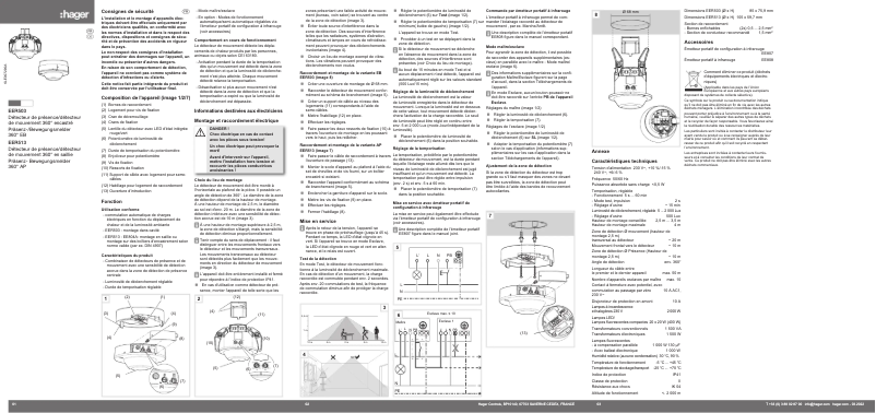 Page 1 de la notice Instructions / montage Hager EER503