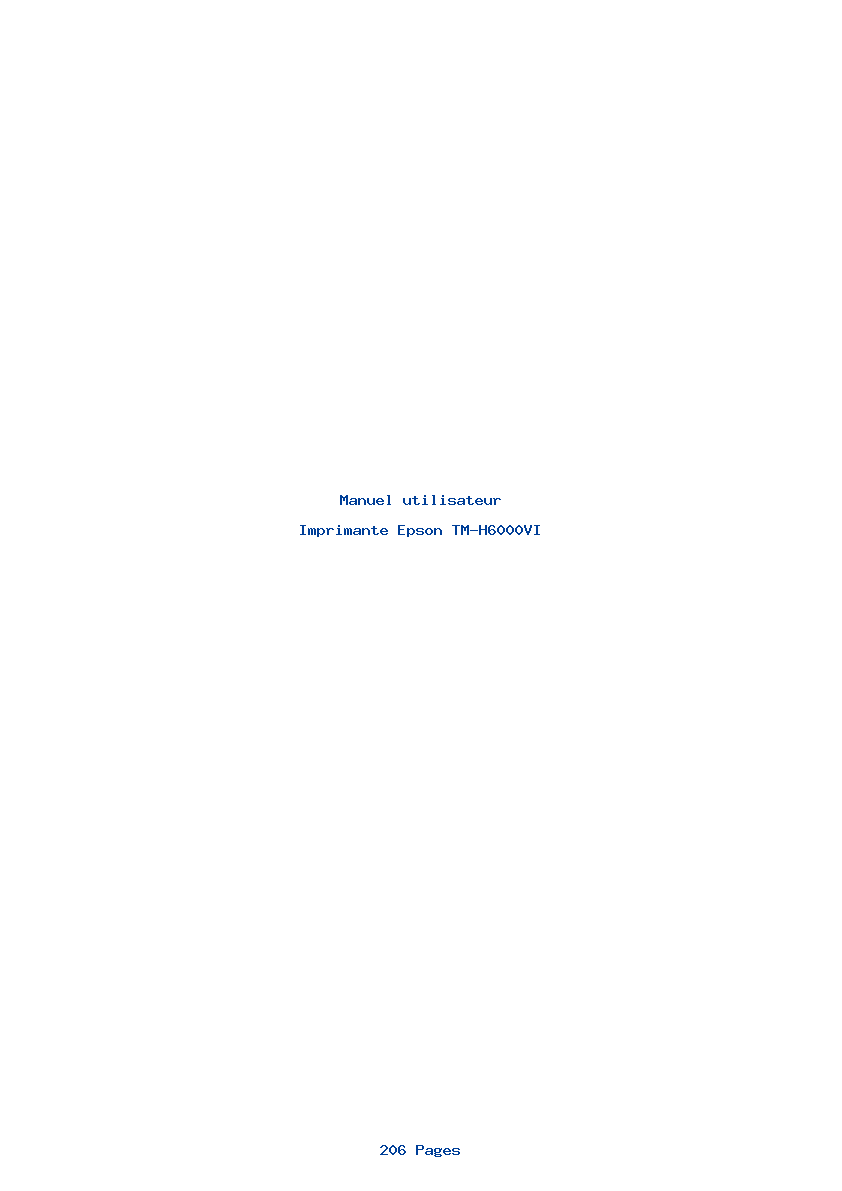 Page 1 de la notice Manuel utilisateur Epson TM-H6000VI
