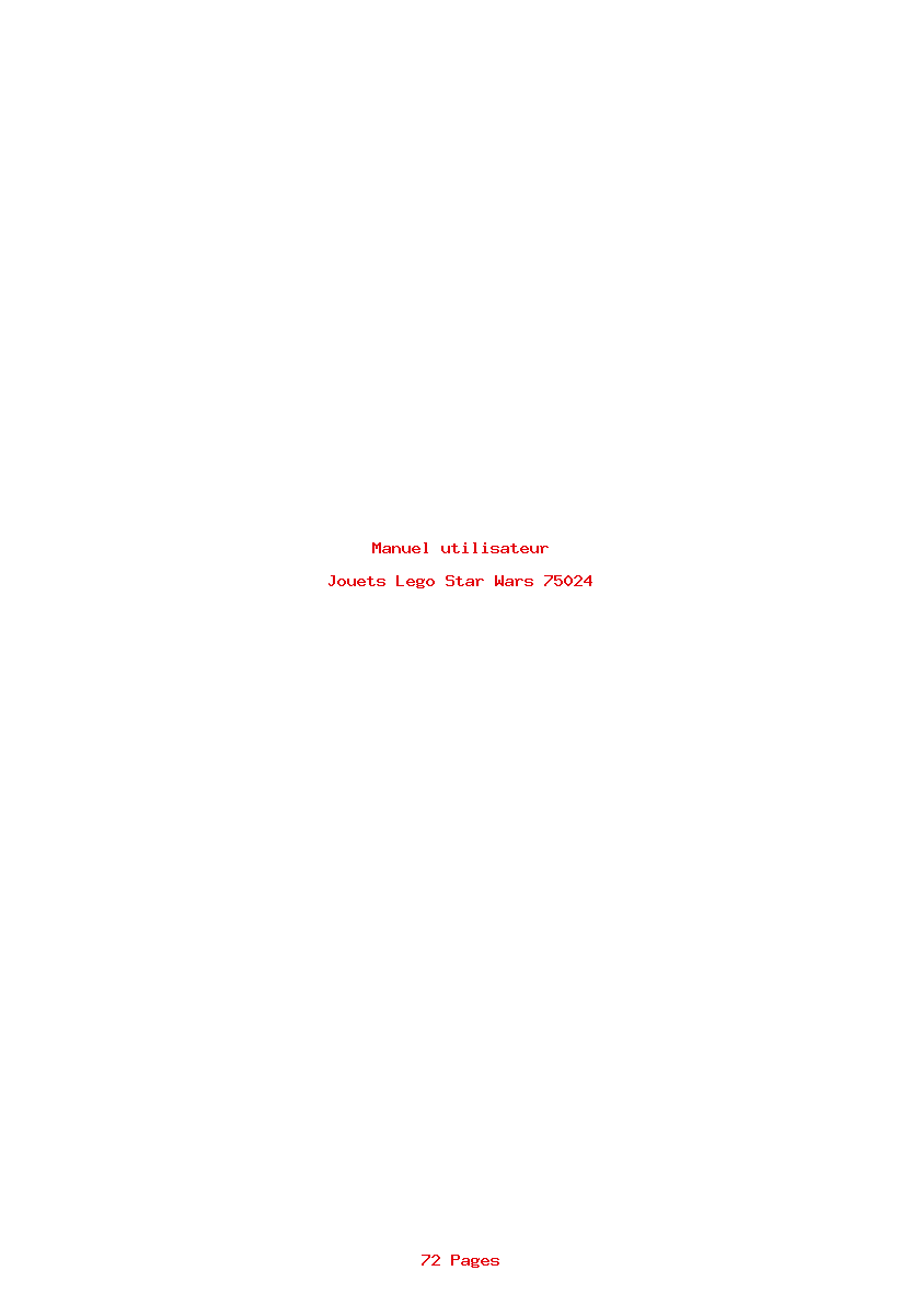 Page 1 de la notice Manuel utilisateur Lego Star Wars 75024