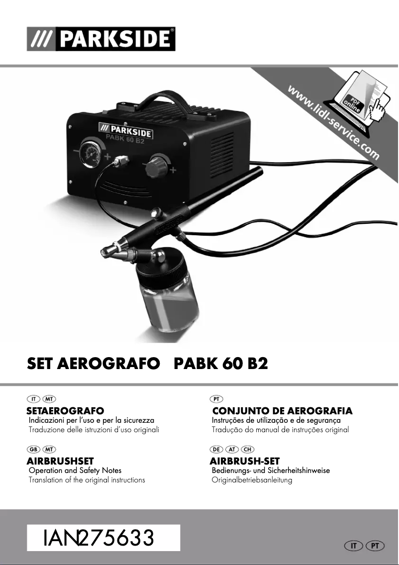 Page 1 de la notice Manuel utilisateur Parkside PABK 60 B2