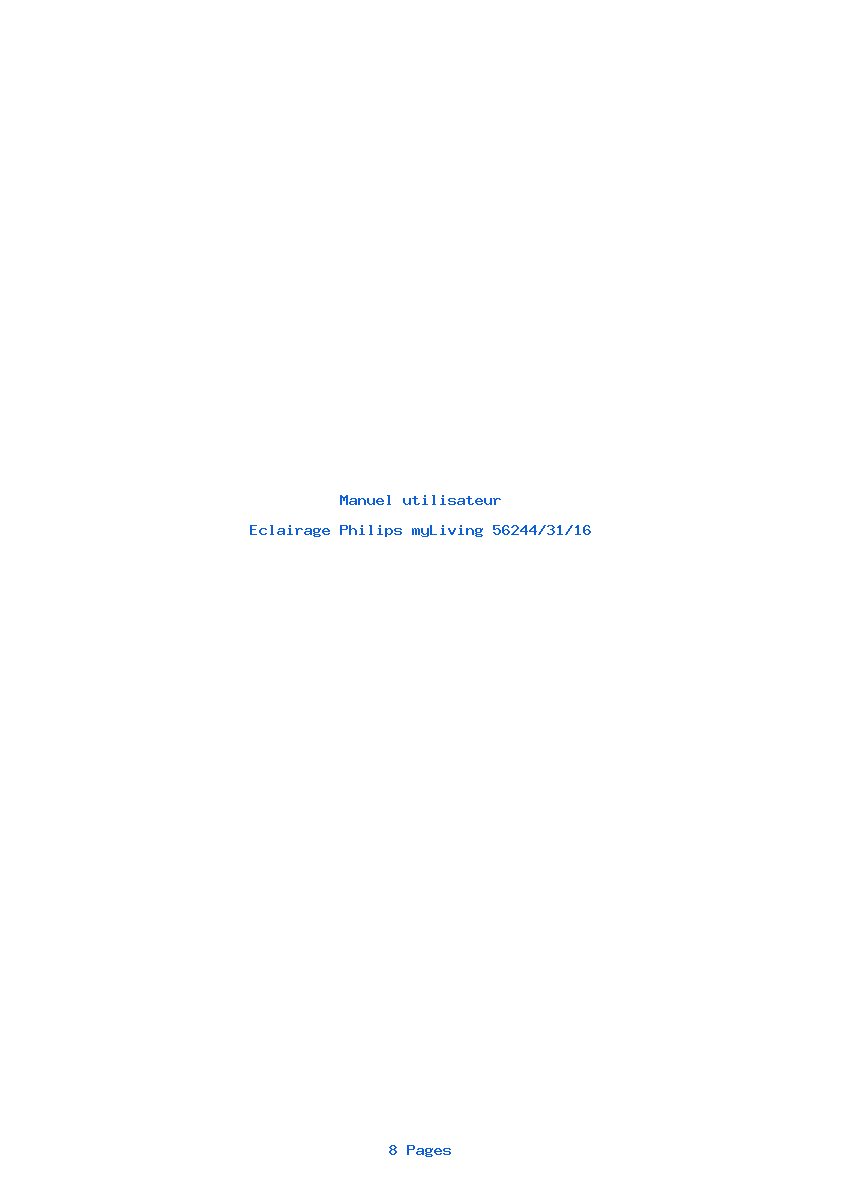 Page 1 de la notice Manuel utilisateur Philips myLiving 56244/31/16