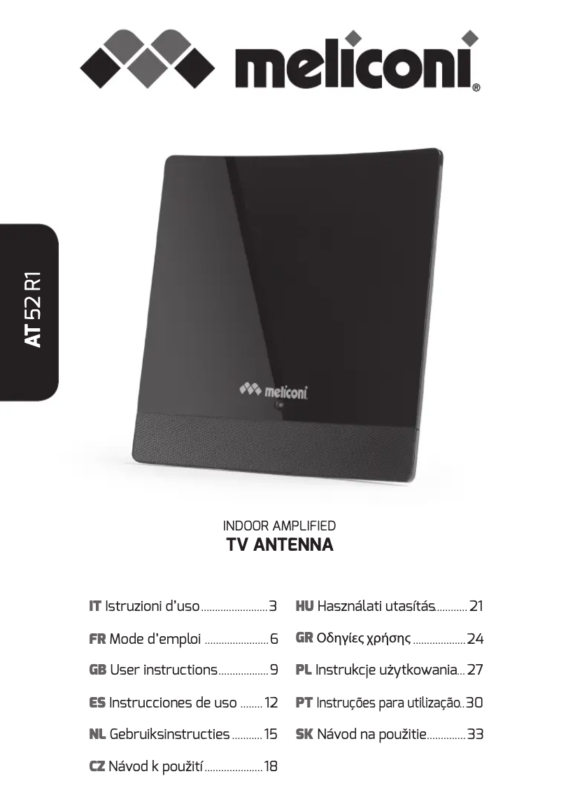 Página 1 del manual Manual de usuario Meliconi AT 52 R1