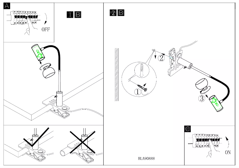 Page 1 de la notice Manuel utilisateur Eglo Glossy