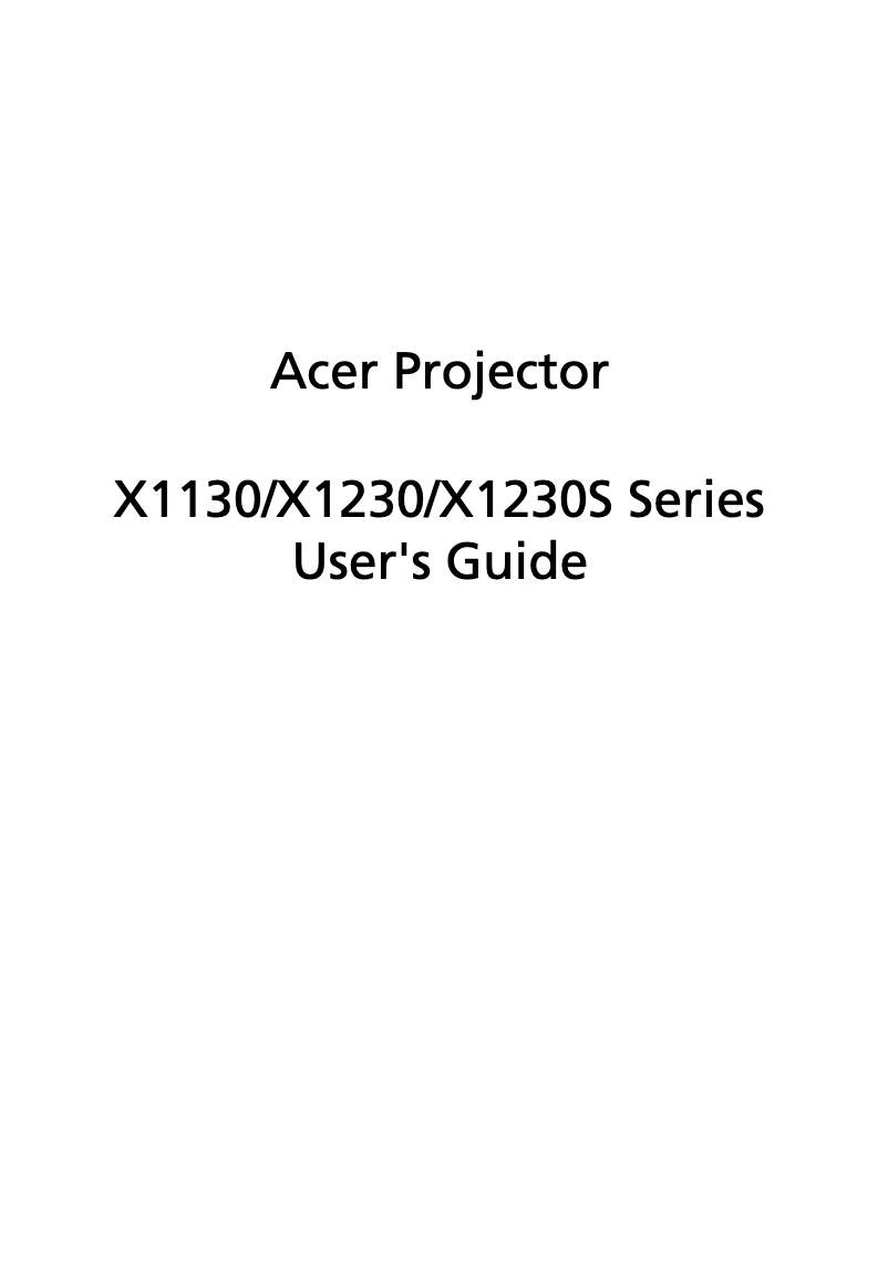 Page 1 de la notice Manuel utilisateur Acer X1130