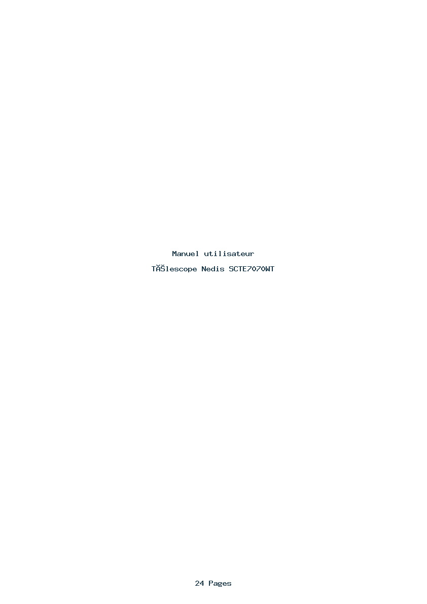 Page 1 de la notice Manuel utilisateur Nedis SCTE7070WT