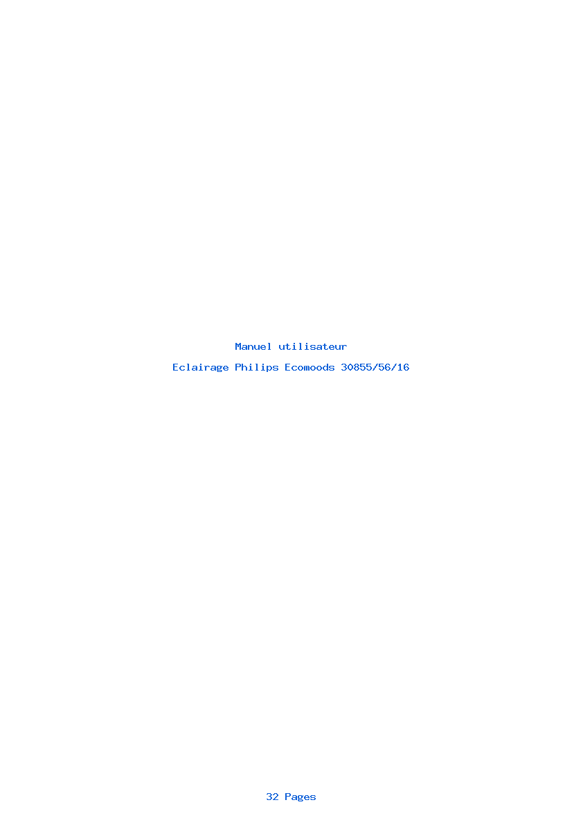Page 1 de la notice Manuel utilisateur Philips Ecomoods 30855/56/16