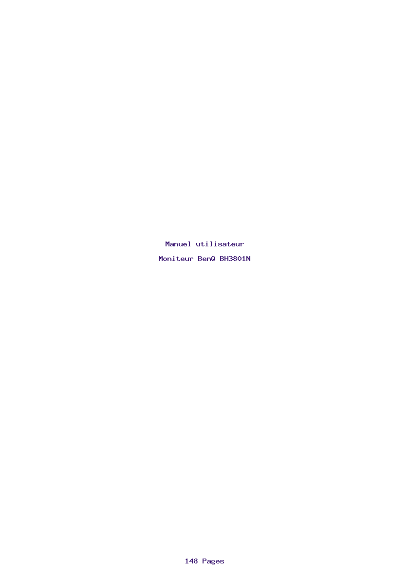 Page 1 de la notice Manuel utilisateur BenQ BH3801N