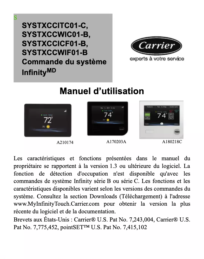 Página 1 del manual Manual de usuario Carrier Infinity SYSTXCCITC01-C