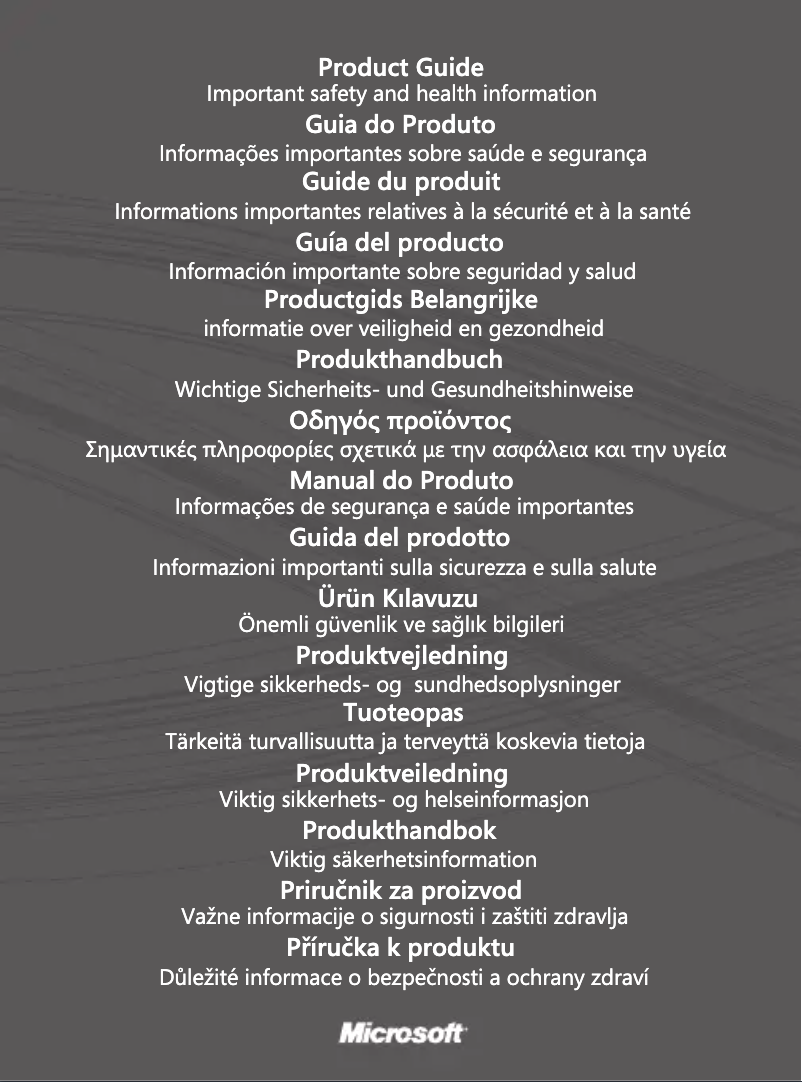 Page 1 of the manual User Manual Microsoft 2CF-00025