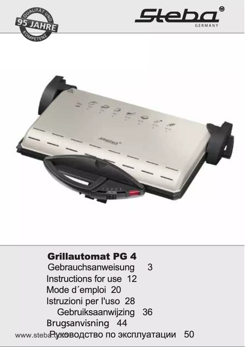 Page 1 de la notice Manuel utilisateur Steba PG 4.4