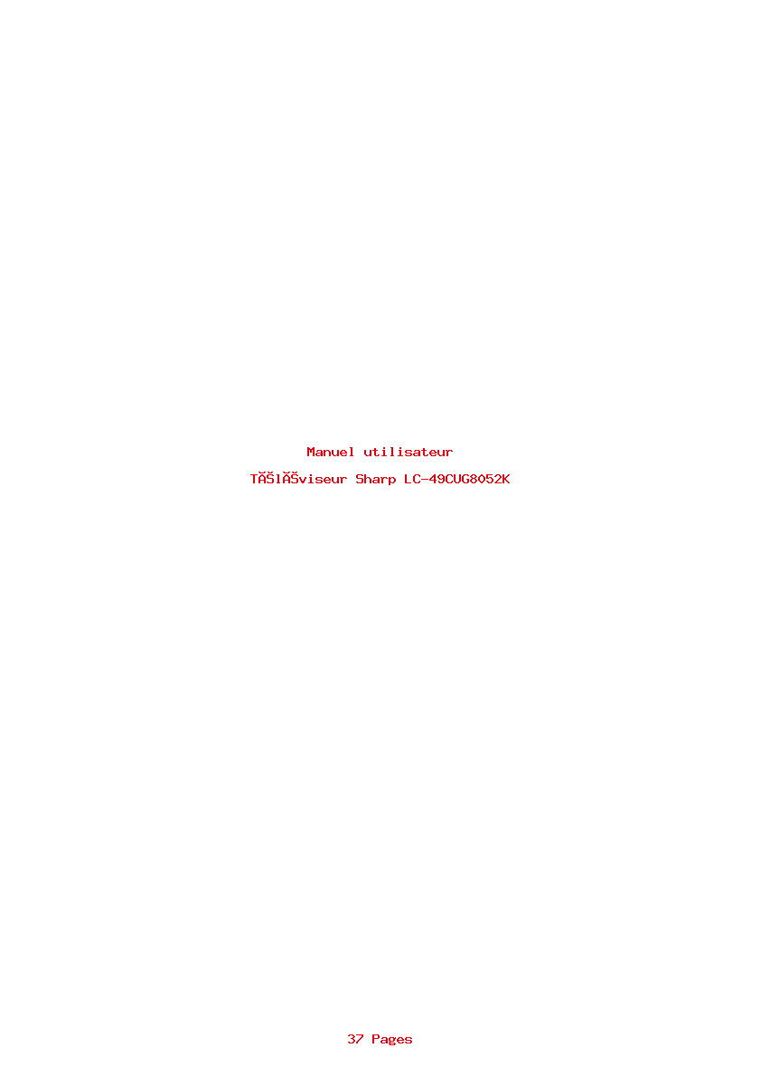 Page 1 de la notice Manuel utilisateur Sharp LC-49CUG8052K