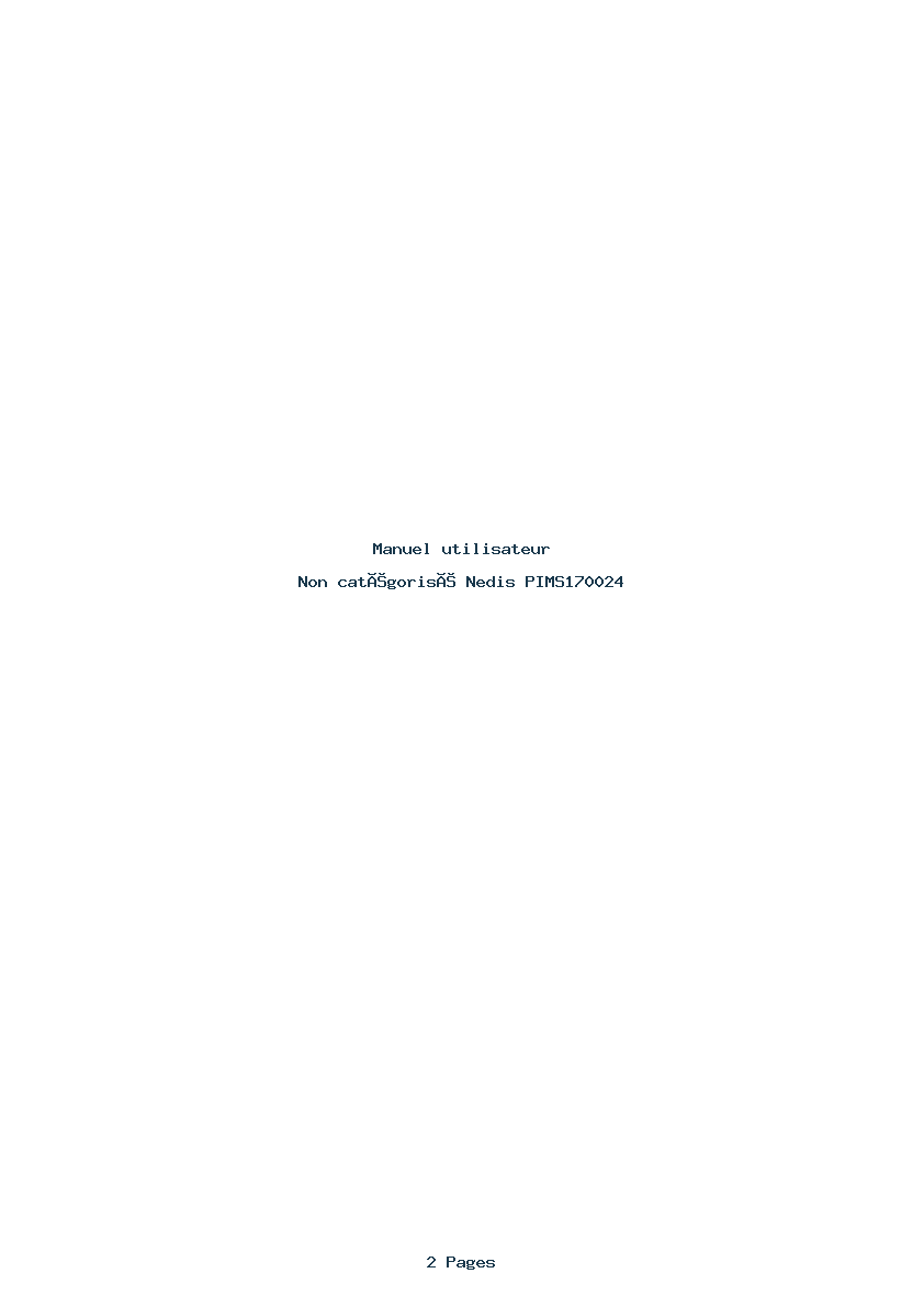 Page 1 de la notice Manuel utilisateur Nedis PIMS170024