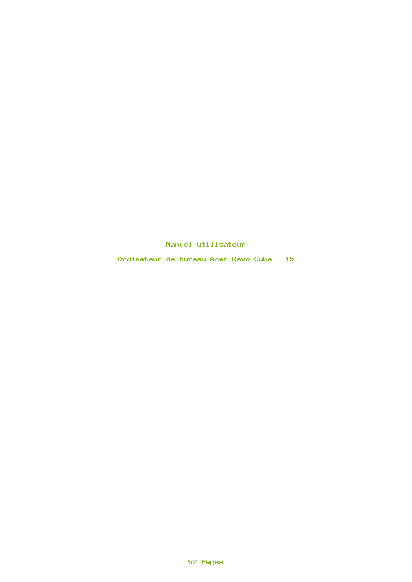 Page 1 de la notice Manuel utilisateur Acer Revo Cube - i5
