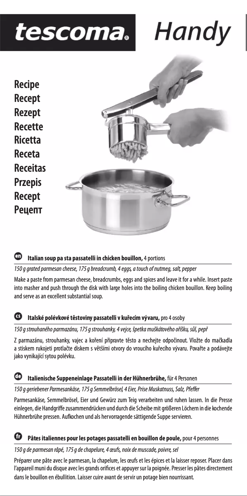 Page 1 de la notice Manuel utilisateur Tescoma 643565