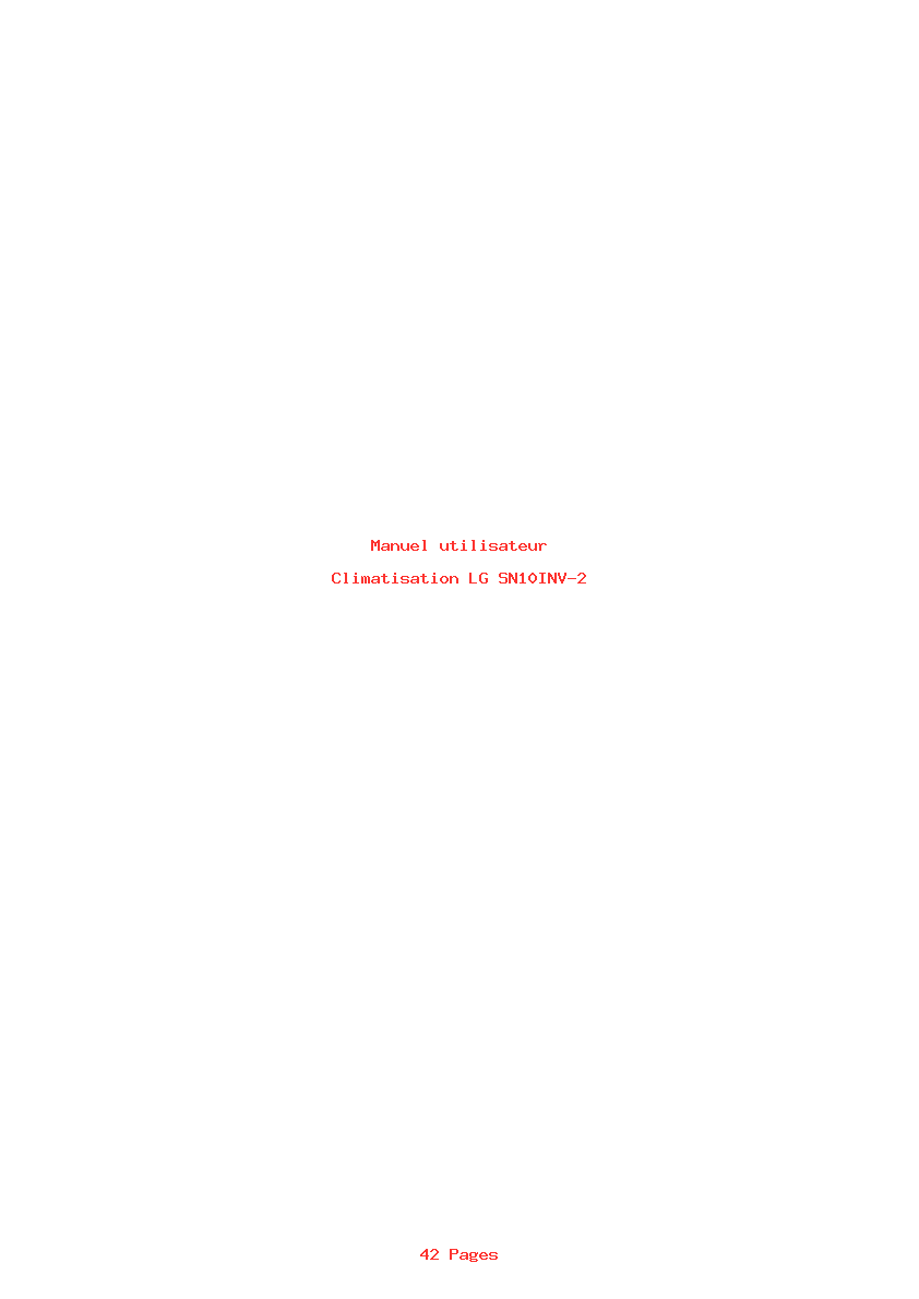 Page 1 de la notice Manuel utilisateur LG SN10INV-2