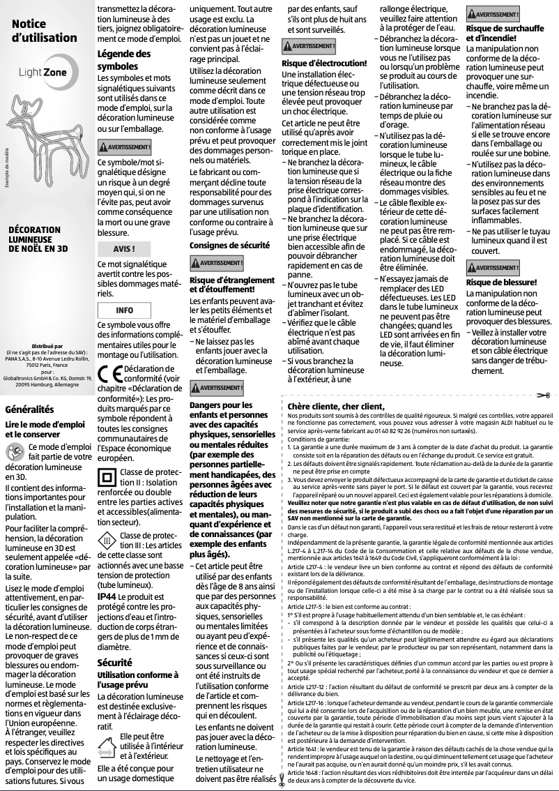 Page 1 de la notice Manuel utilisateur LightZone RL3D-ST-01