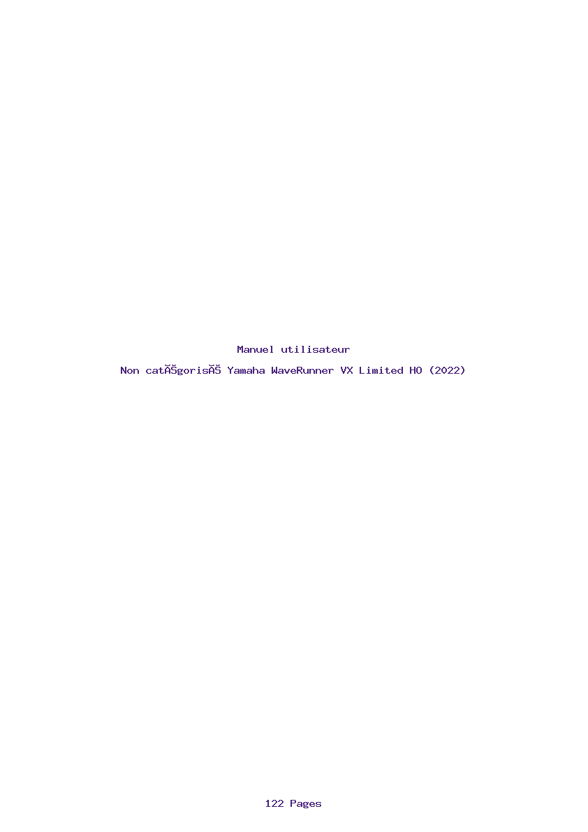 Page 1 de la notice Manuel utilisateur Yamaha WaveRunner VX Limited HO (2022)
