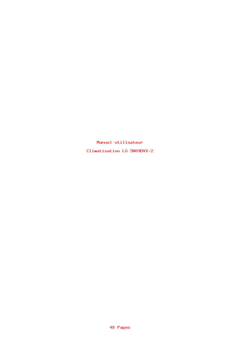 Page 1 de la notice Manuel utilisateur LG SN09DVX-2