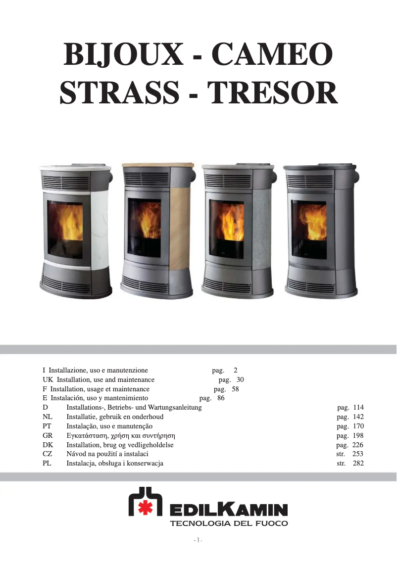 Page 1 de la notice Manuel utilisateur Edilkamin CAMEO