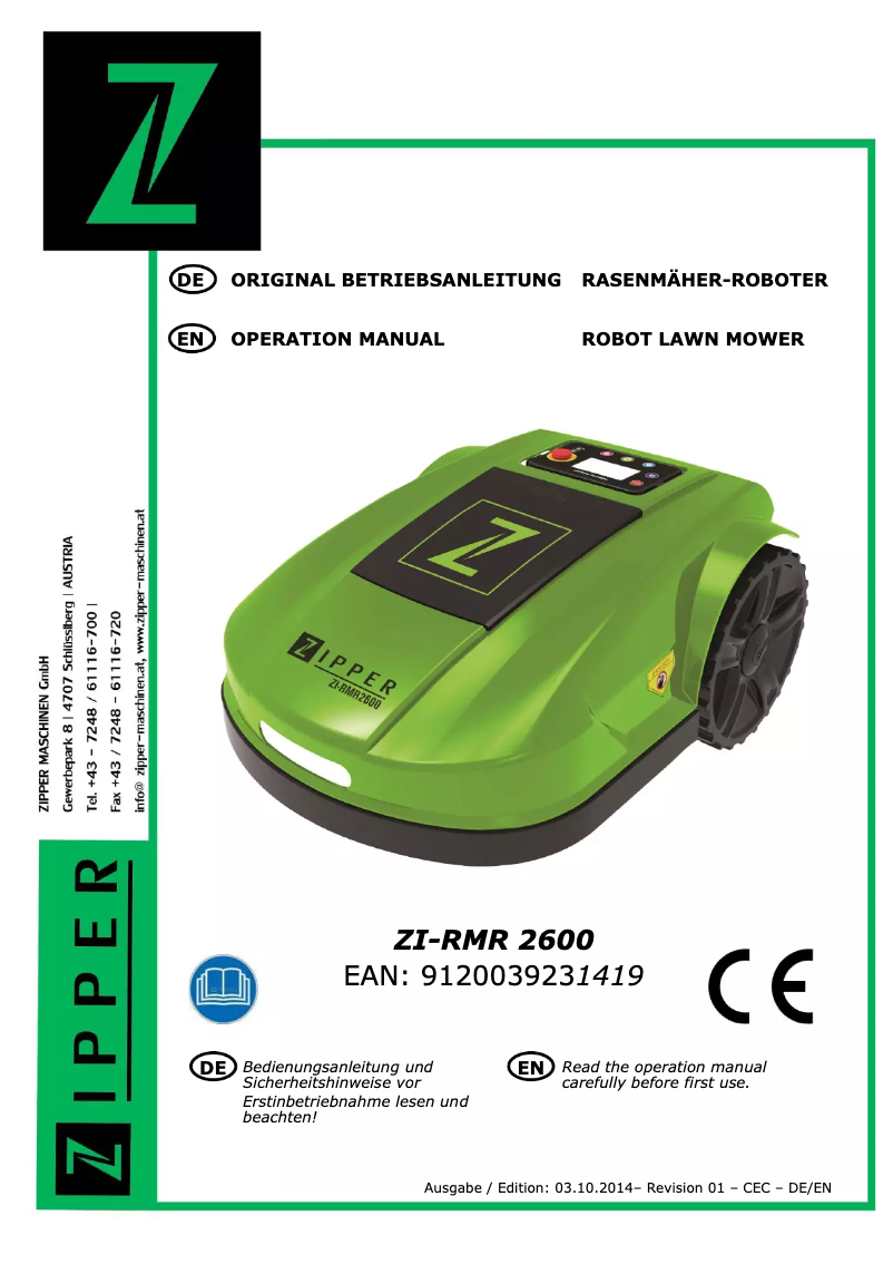 Page 1 de la notice Manuel utilisateur Zipper ZI-RMR 2600