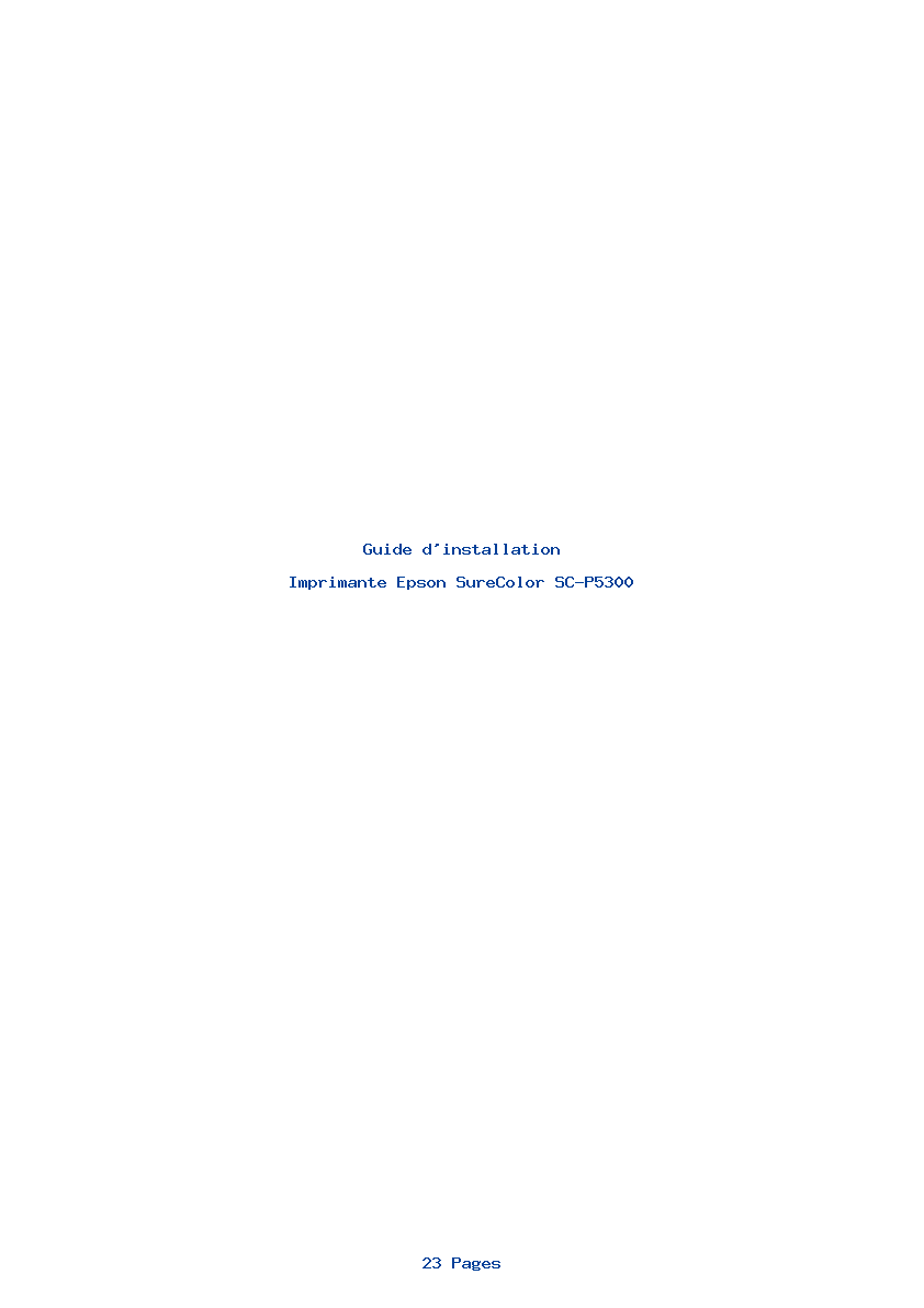 Page 1 de la notice Guide d'installation Epson SureColor SC-P5300
