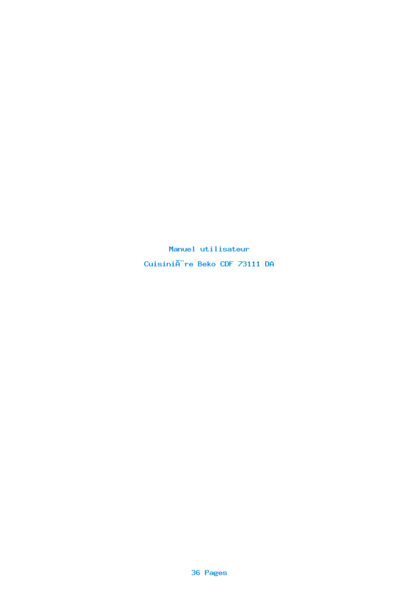 Page 1 de la notice Manuel utilisateur Beko CDF 73111 DA